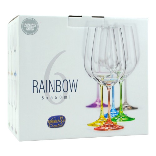 Set x 6 Copa viola rainbow  550 ml gris  