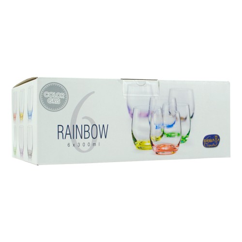 Set x 6 vaso club rainbow  300 ml gris