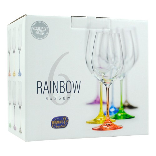 Set x 6 Copa viola rainbow  350 ml gris  